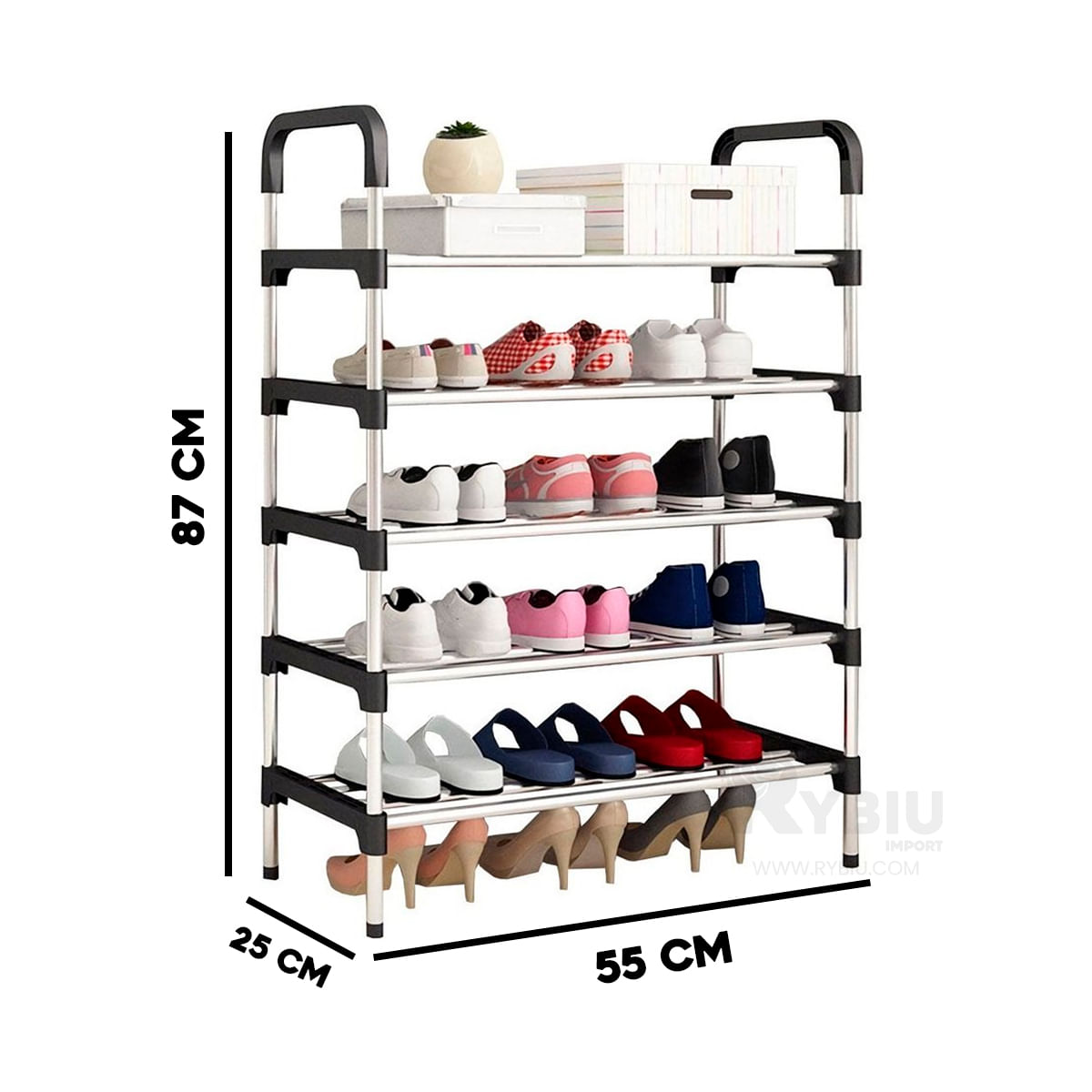 MUEBLANA, Zapatera Organizador Lisboa – Mueble Organizador con Repisas, Hasta 9 Pares 63 cm x 30 cm, Estantes Organizadores para Zapatos Mueblana  LISBOA