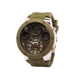 Reloj Boselli B110 Acuático Doble Hora Color Verde pantano