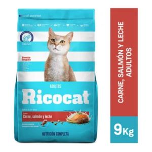 Comida para Gatos Ricocat Adultos Carne Salmón y Leche 9 Kg