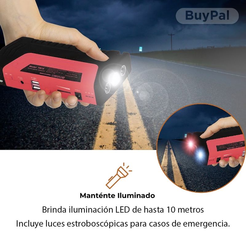 Arrancador Batería Auto Powerbank Martillo Linterna Cargador Car Battery -  Real Plaza