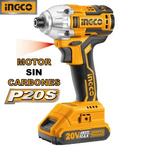 Atornillador de Impacto Inalámbrico Ingco 20V + 2 Baterías 2.0AH + Maletín CIRLI2017