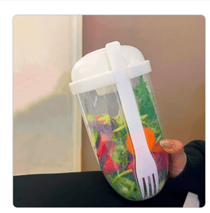 Contenedor para Ensalada con Pote para Aliño y Tenedor