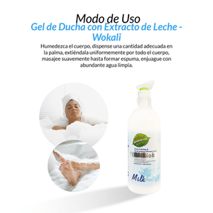 Gel de Ducha con Extracto de Leche Wokali 1300ml 2 Unidades