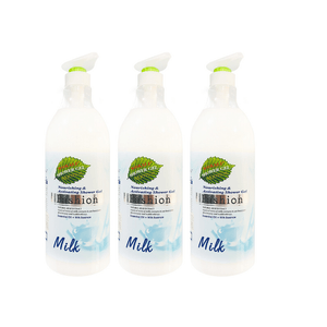 Gel de Ducha con Extracto de Leche Wokali 1300ml 3 Unidades