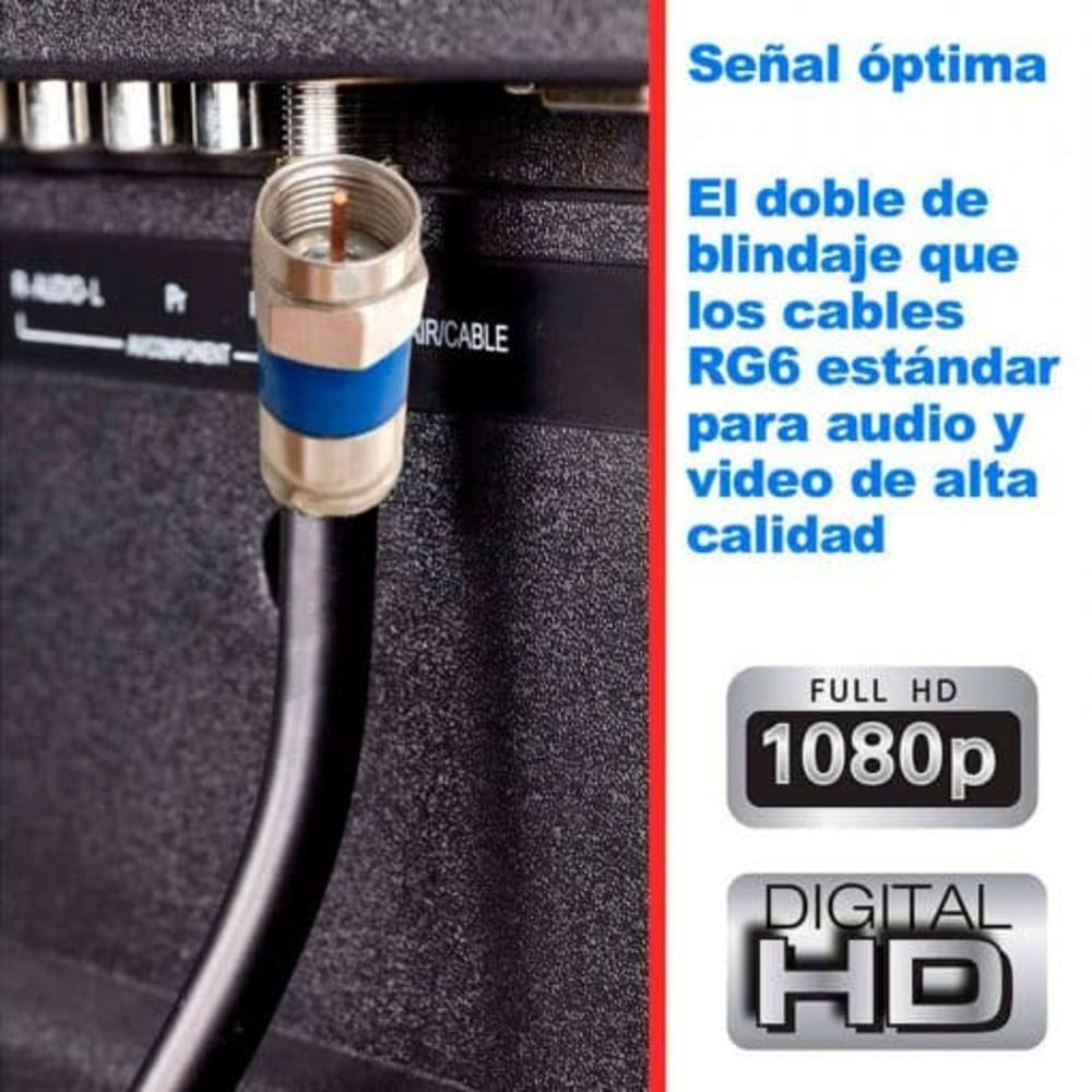 CABLE COAXIAL RG6 75 OHM TRIPLE BLINDAJE EXTERIORES POR METROS