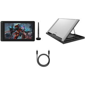 Huion Kamvas 13 Pen Display Creator Kit y paquete de cable USB-C (Cosmo Black)