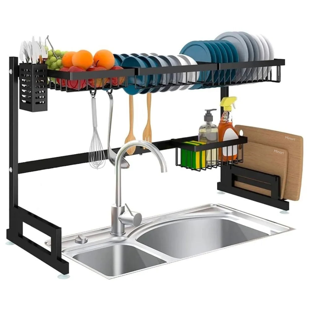 Estante Organizador Multifuncional Cocina D69 BL Y Escurridor de Platos  Premium 85cm - Real Plaza