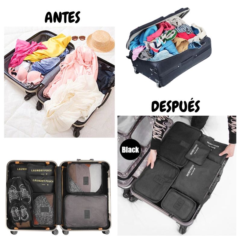 6Pcs Bolsa de almacenamiento impermeable Bolsa de equipaje de viaje  Organizador 