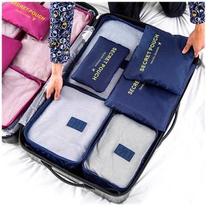 Set Organizadores de Maleta Bolsas Impermeable para Viaje 6PCS Azul 92B