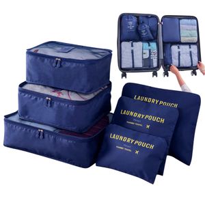 Set Organizadores de Maleta Bolsas Impermeable para Viaje 6PCS Azul 92B