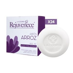 24 Jabón Rejuvenece Plus a base de Arroz & Acido Hialuronico