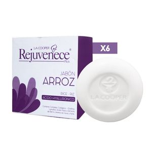 6 Jabón Rejuvenece Plus a base de Arroz & Acido Hialuronico