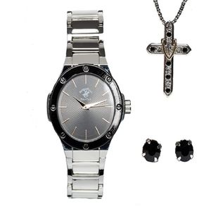 Estuche Reloj  US Polo para Mujer  Collar y Aretes Negro