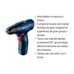 COMBO Atornillador 12V GSR 120 y 1 batería + Set de puntas Big Bit 25 piezas