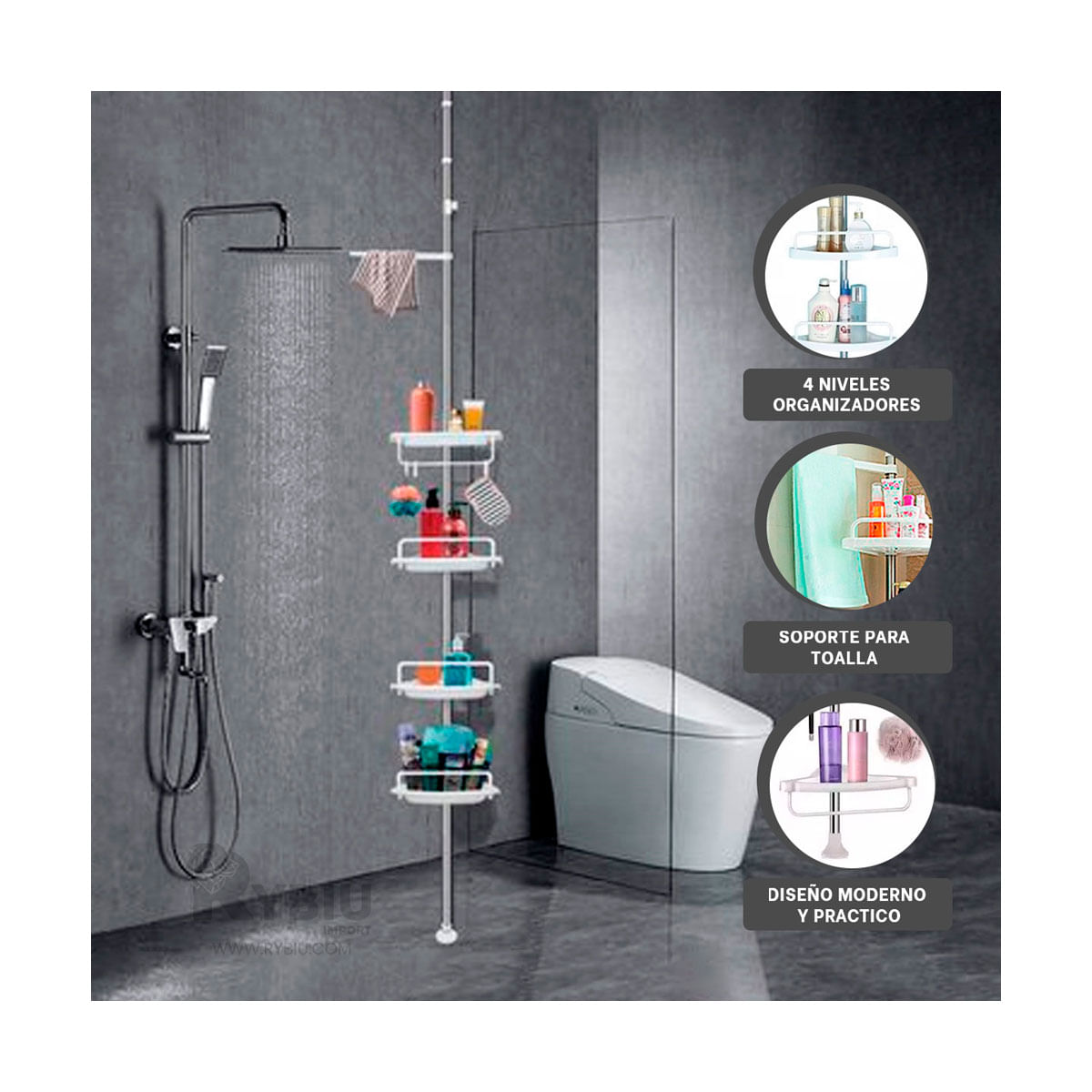 Organizador Esquinero De Baño Ajustable – Carolina´s Home