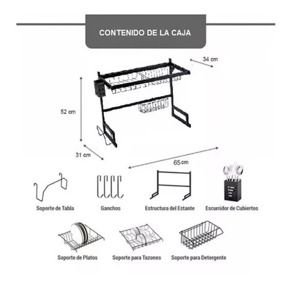 Organizador Escurridor Platos 65cm GENERICO