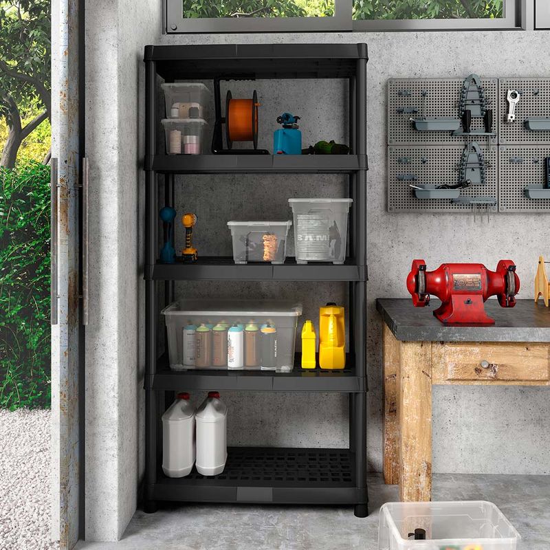 COMBO Estantería plástico 5 niveles + Armario Jolly 3 bandejas