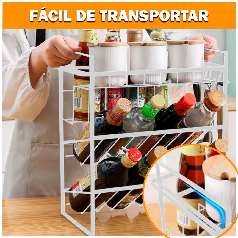 Estante Organizador Multifuncional Cocina D69 BL Y Escurridor de Platos  Premium 85cm - Real Plaza