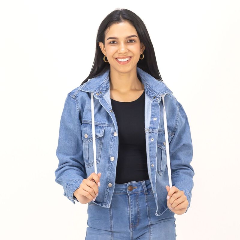 Casaca jean con capucha sale