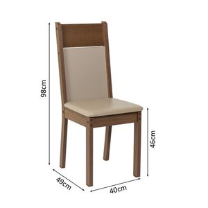 Kit 4 Sillas 4280 Madesa Marrón/Crema/Beige