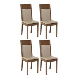 Kit 4 Sillas 4280 Madesa Marrón/Crema/Beige