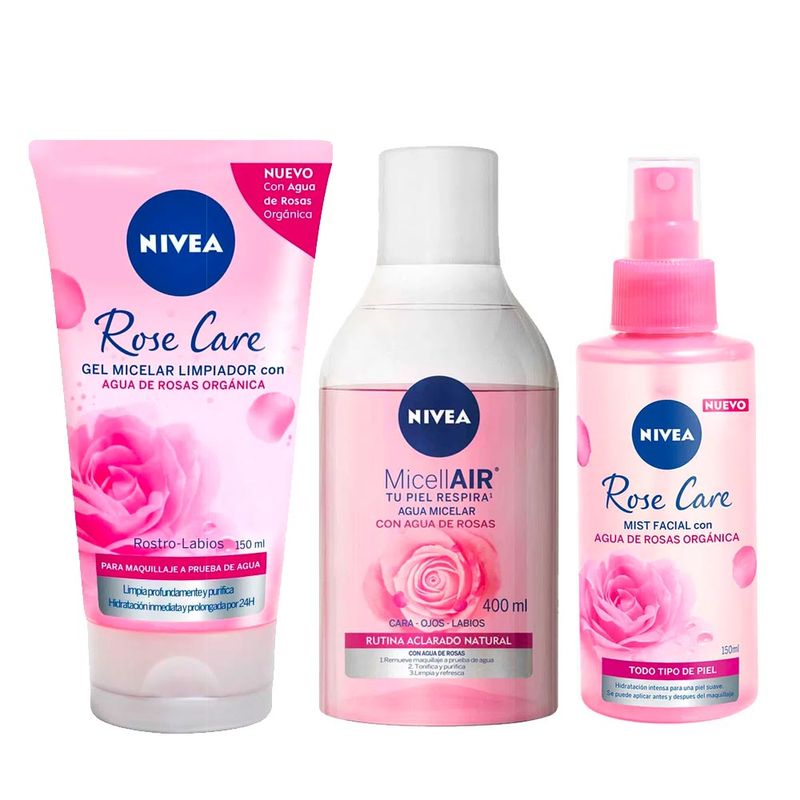 NIVEA Gel Limpiador Facial Agua De Rosas (150 ml), Remueve