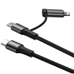 Cable BASEUS 2 en 1 Tipo C a Tipo C Trenzado 1m