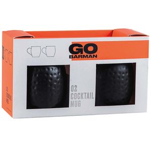 Set de Mugs GO BARMAN Cocktail Negro Paquete 2un