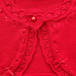 Bolero Little Chicks de Algodón para Niña Manga Larga Tejido