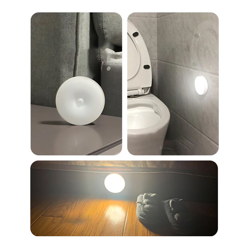 Luz LED Lámpara de Noche con Sensor de Movimiento Recargable para Cocina,  Baño, Cuarto, Etc