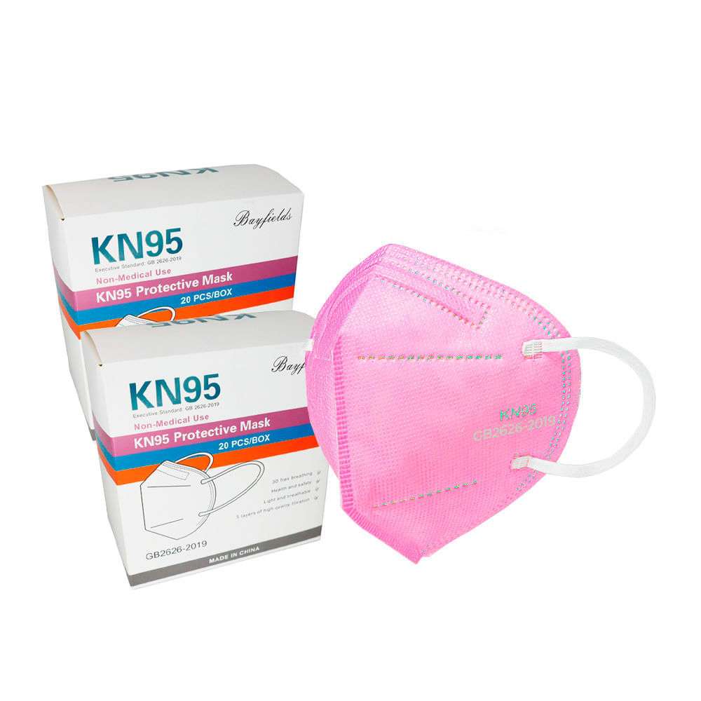Mascarilla Rosado KN95 Certificadas x40 unidades + Regalo - Real Plaza
