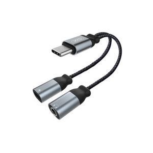Adaptador Usb Tipo C 2 En 1 Audífonos Y Carga Smartphone