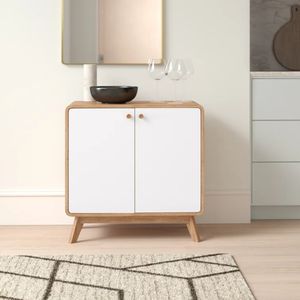 Recibidor Contemporáneo Greco Alto Blanco 75 cm