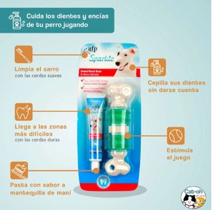 Hueso Auto Cepillado con Pasta Dental para Perros