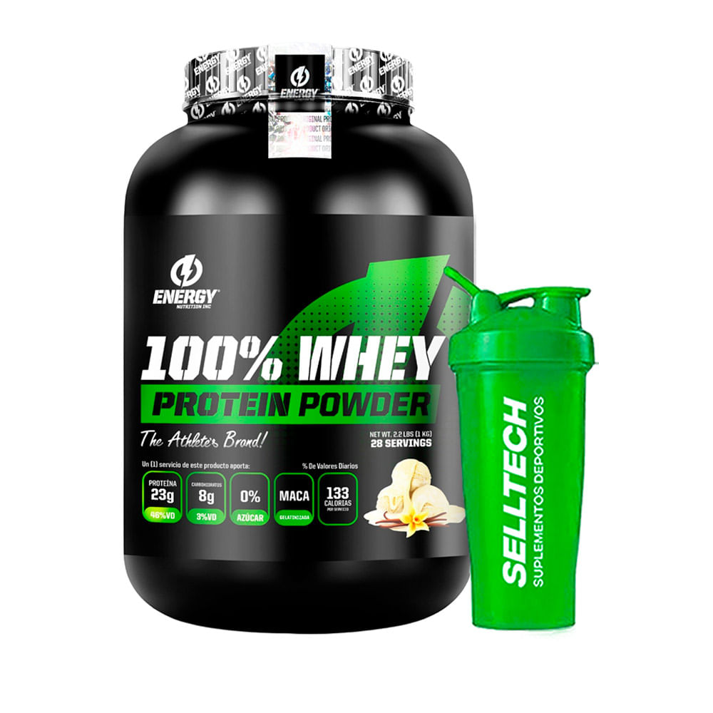 Proteína Energy Nutrition 100 Whey 1kg Vainilla Shaker Real Plaza 2849