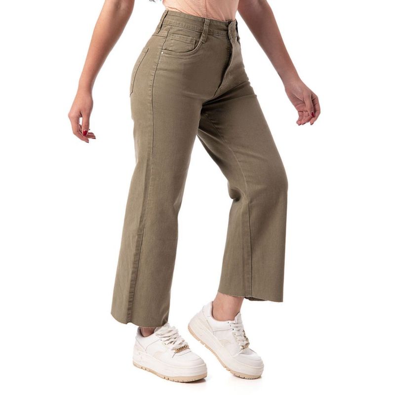 Pantalón Pionier Mujer Drill Stretch High Rise Cropped Straight