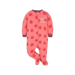 Pijama Enterizo Gerber Diseño de Manzanas 100% Algodón Jersey para Bebé Niña