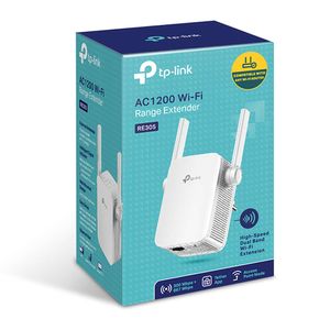 Extensor wifi TP-Link AC1200 RE305, 2 antenas externas, 1200 mbps, modo access point, 1 puerto WAN/LAN