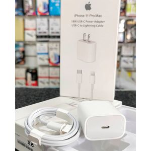Cargador Genérico Compatible con iPhone 11 / 12 Pro Apple Base 20 w + Cable lightning Fast USB-C