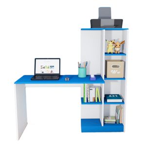 Escritorio Organizador Robert simple Wonder Wood Muebleria Blanco/Azul