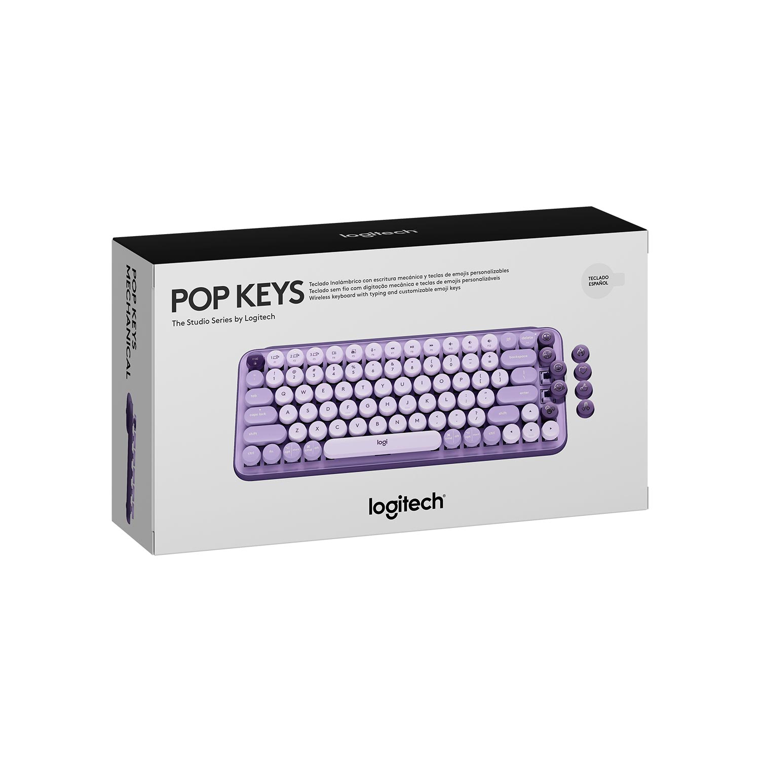 Teclado Logitech Pop Keys Multi Device Wirelessbt Cosmos Lavender Lila Real Plaza 7649