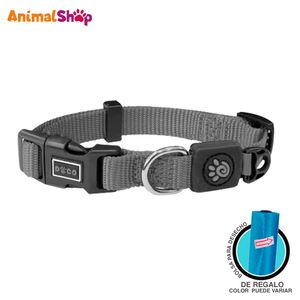 Collar  Para Perro Doco Nylon Ajustable Signature Talla L Plomo 2.5 X 45-68Cm
