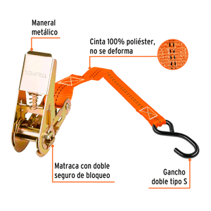 Juego de 2 Trinquetes Sujetadores con ratchet 400 kg 3 Metros