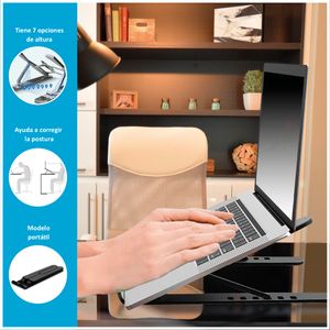 Soporte para Tablet y Laptop Plegable Negro