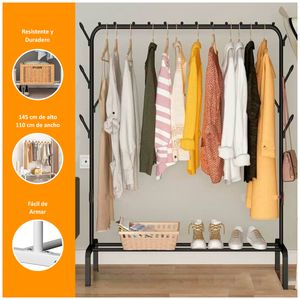 Perchero Organizador de Ropa con Base Negro