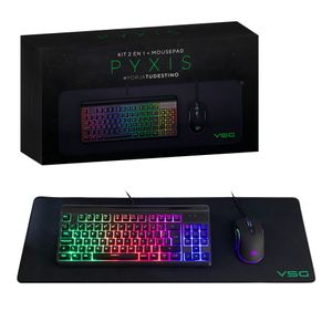Teclado Mouse Y Mouse Pad Gamer VSG Pyxis Negro