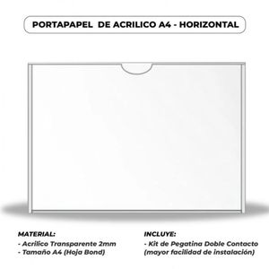 Portapapel de Acrilico A4 - Horizontal