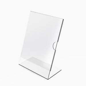 Portafolleto de Acrilico A4 forma de L - Portamenu Portapapel