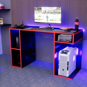 Escritorio Gamer NR 01 120cm Movenda Negro/Rojo