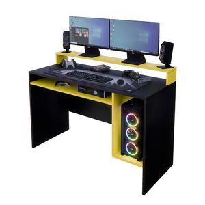 Escritorio Gamer NR 07 120cm Movenda Negro con Amarillo